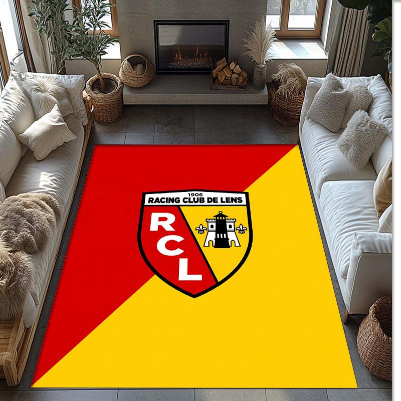 Lens FC Soccer Football Pattern Soft Area Rug Non Slip Indoor Floor Carpet Sports Decor Mat for Bedroom