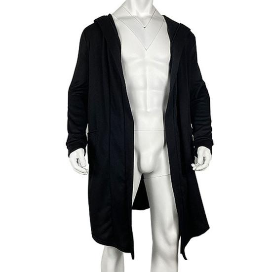 Männer Herbst Winter Windjacke Mode Hoodie Einfarbig Langarm Kalt-proof Männliche Mit Kapuze Lange Mantel