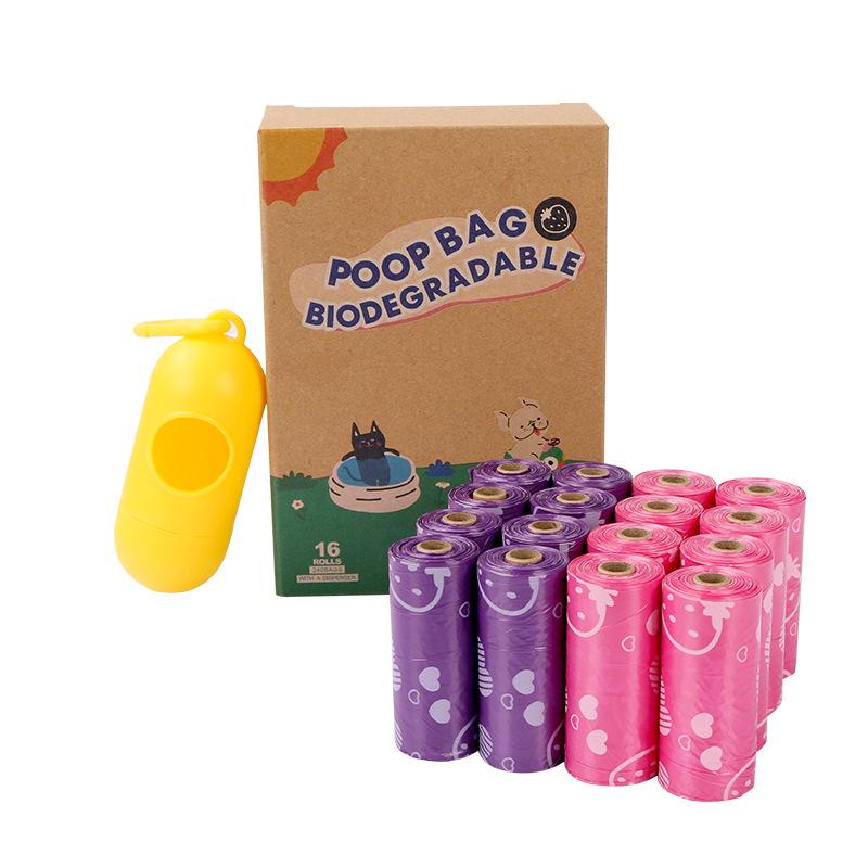 Scented Degradable Pet Waste Bags with Dispenser for Outdoor Use