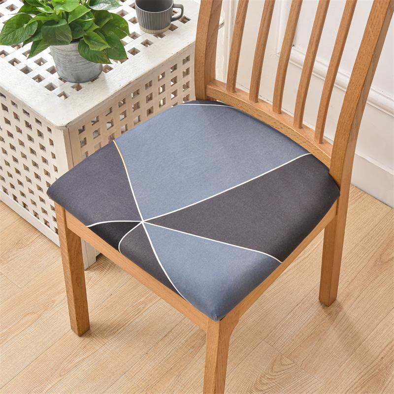 1Pc Elastic Chair Seat Cover Printed Spandex Dustproof Dining Room Chair Cushion Cover Anti Slip Chair  Cover