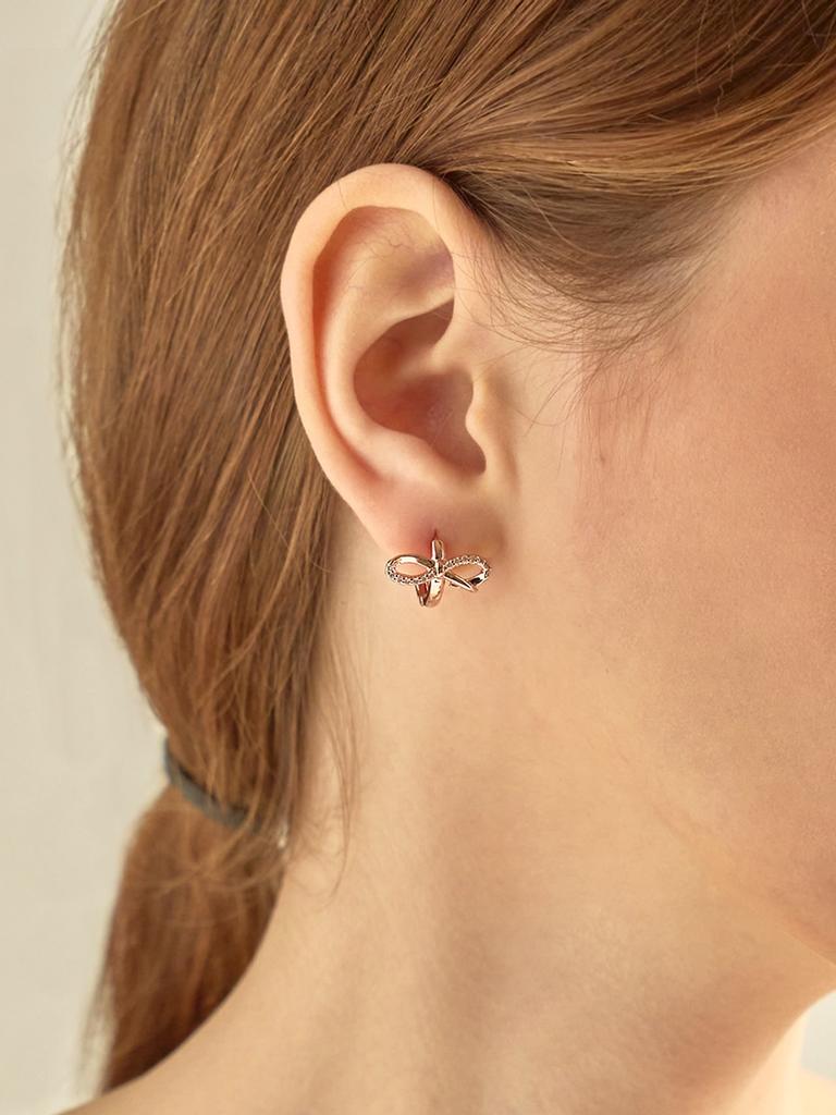 14K Ribbon Wave Cubic Earrings (Gold Filled) C24EGF148