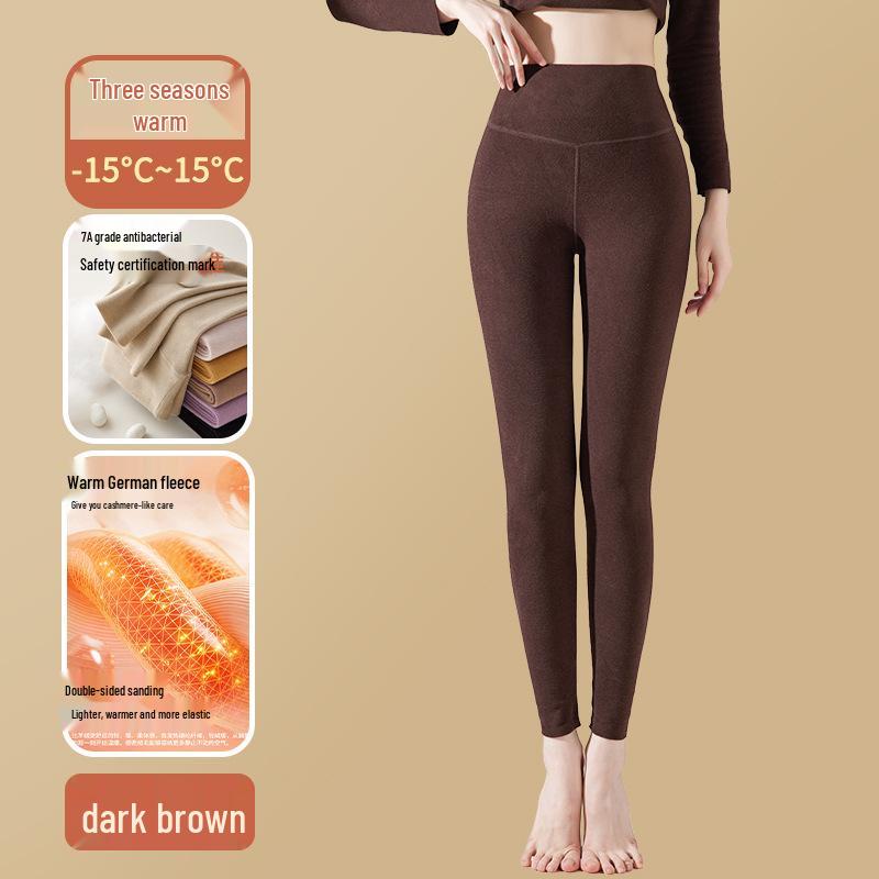 German Velvet Women's Thermal Leggings: Thick Wool-Fleece Lined, Warm Autumn/Winter Trousers.