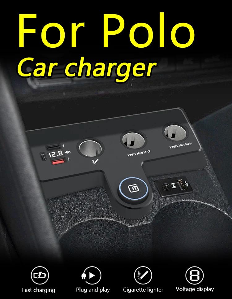 For Volkswagen Polo / Cross Polo / GTI / Blue GT / R WRC Car Charger Cigarette Lighters USB Fast Charging Cables Power Adapters
