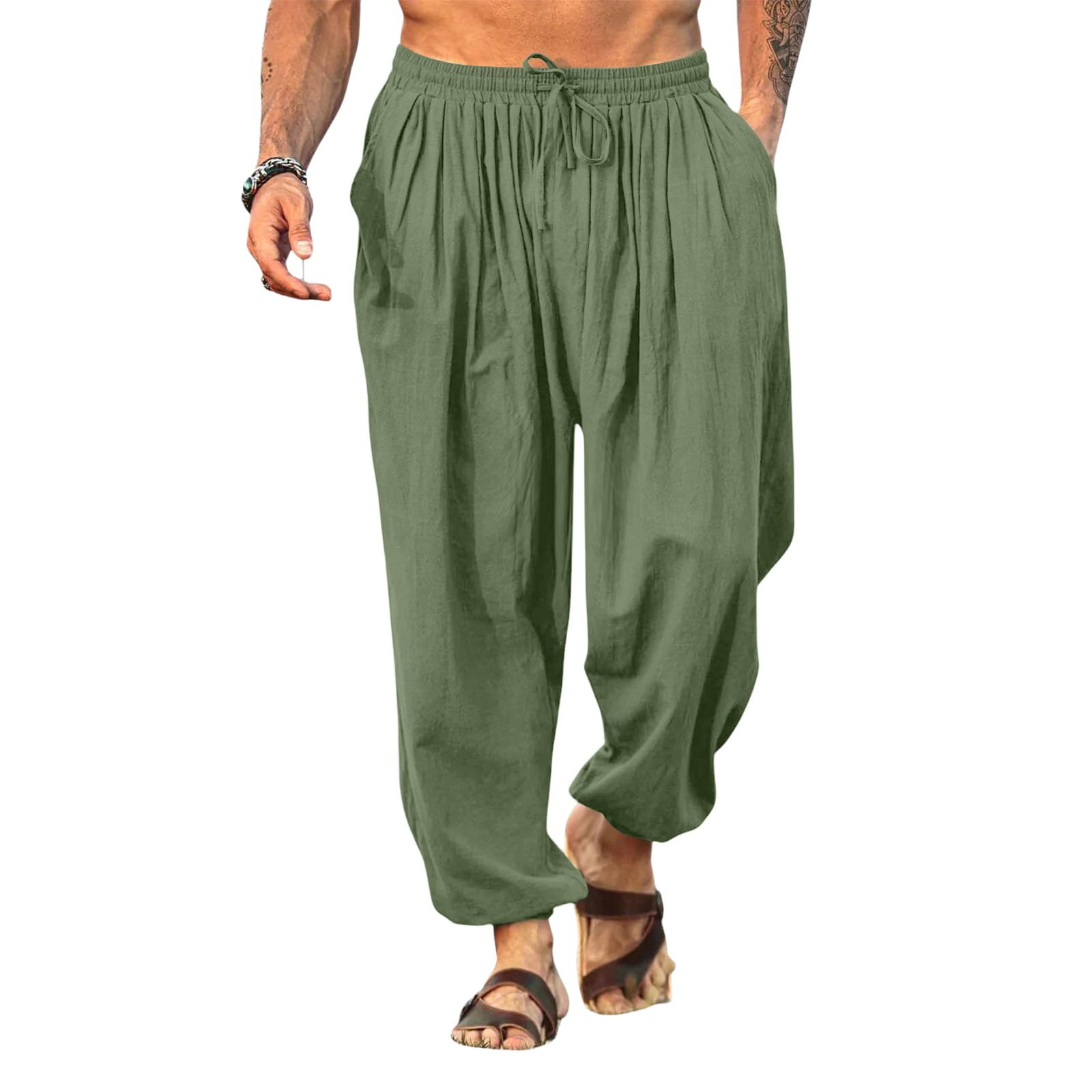 

Men s Relaxed,Fit Stretch Trousers With Drawstring Waist And Cuffed Legs M