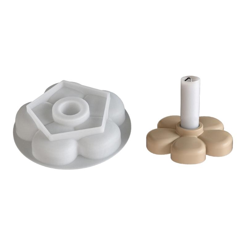 Craft Molds Candle Bracket Molds Flower Shape Crafting Molds Unique Candle Holder Molds for Home and Table Decorating