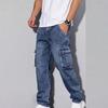 Jeansy męskie Baggy Hip Hop Jeansy Multi Pockets Skateboard Jeans dla mężczyzn Taktyczne spodnie dresowe Jeansy Rozmiar
