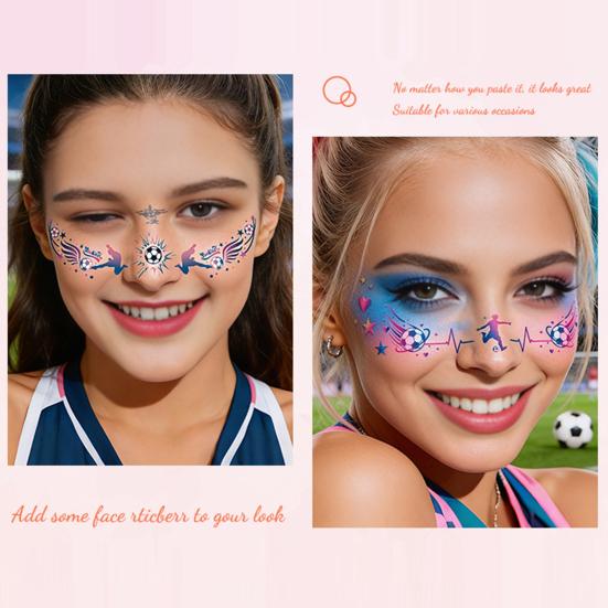 Football Face Tattoos, Waterproof Temporary Freckle Stickers, Soccer Match Body Art for Sports Fans, Game Day Party Makeup
