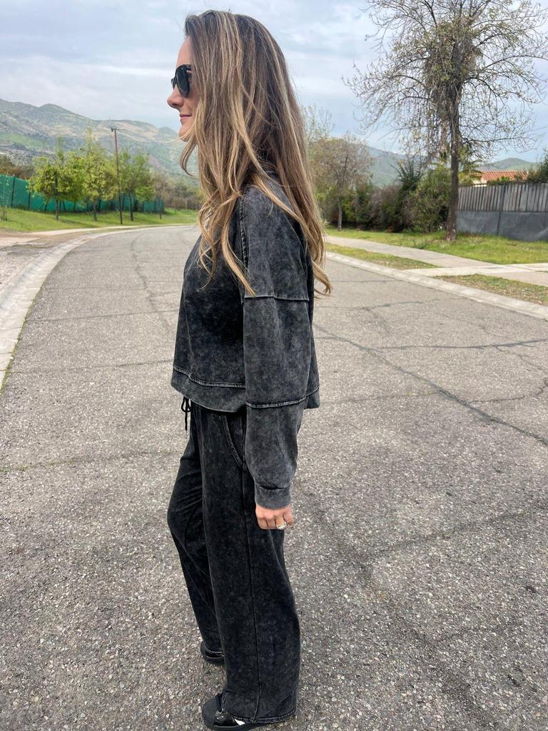 2025 Herbst/Winter Damen Casual Schnür-Langarm-Hosen-Set