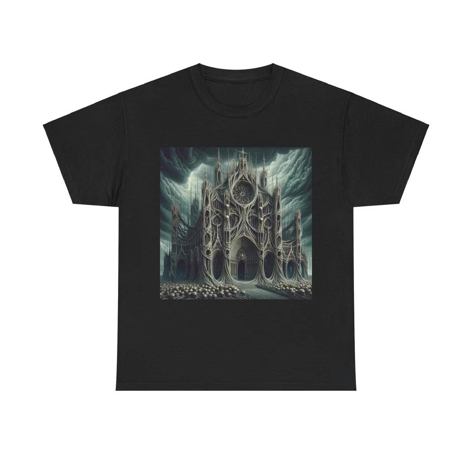 Unisex Adult T Shirt Gothic Surrealism Intricate Cathedral Artwork XL