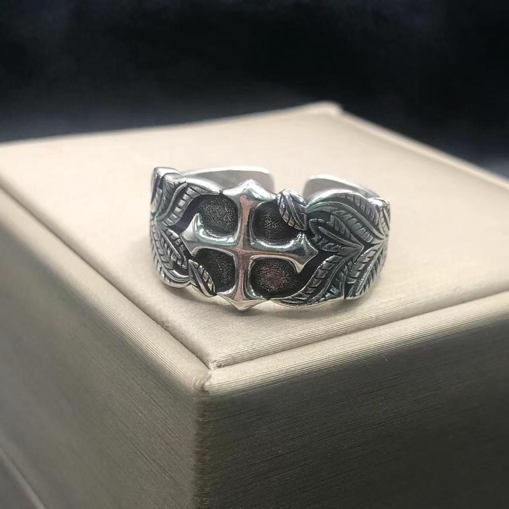 Unisex Adjustable European Retro Cross Ring