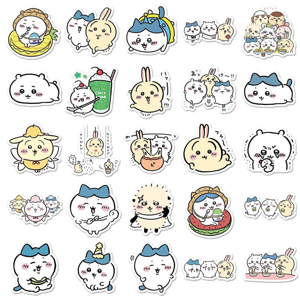 101 Chiikawa Cute Japanese Anime Waterproof Stickers for Thermos Cups & Notebooks