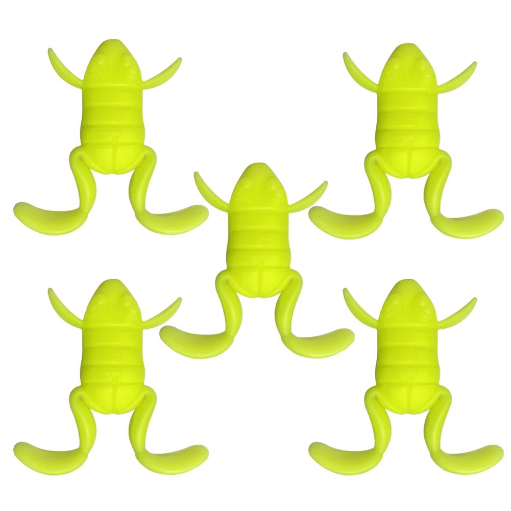 

5 шт. Плаваюча приманка для жаби з ногою, 4 см, плаваюча приманка для жаби Luya, 10 г. Приваблива приманка для рибалки для морської прісної води. жовтий