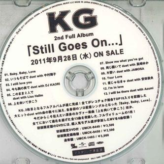 

CD KG - Still Goes On ... NONE UNIVERSAL 2011 Japan Japanese Pop/Rock Used