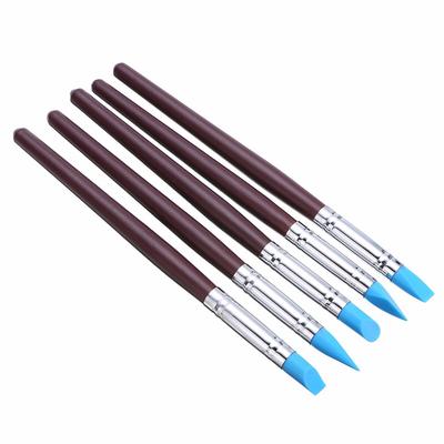 5Pcs Silicone Rubber Shaper Polymer Sculpting Fimo Model Tool Clay Brushes NEW