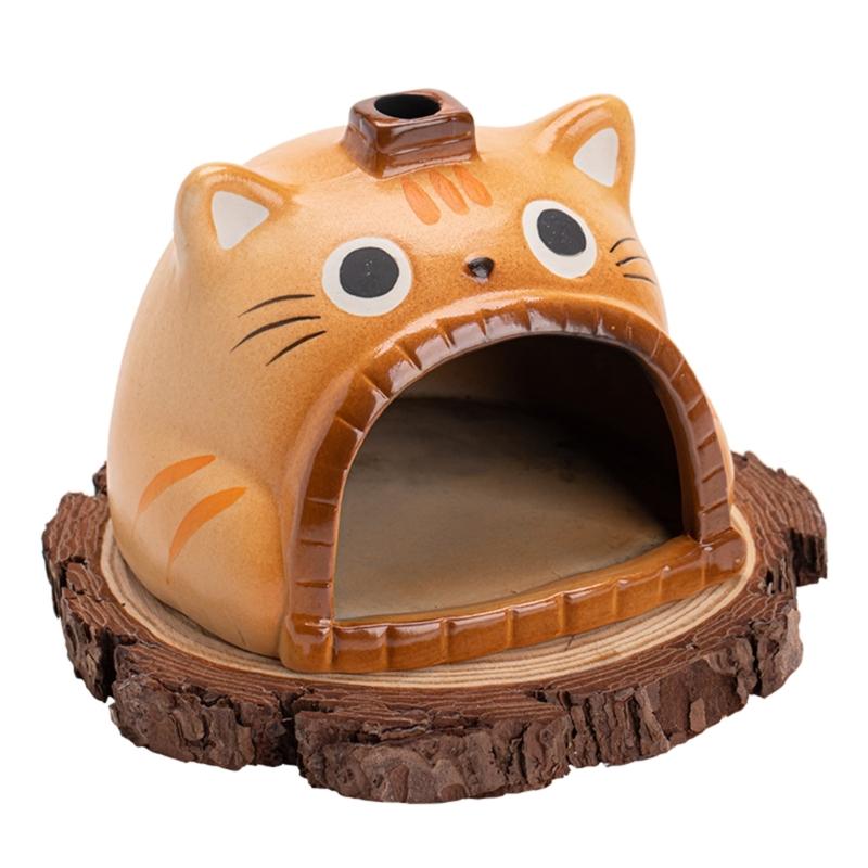 Cats Shape Incenses Holder Santo Wood Burners Ashes Catchers Smudges Bowl for Meditations Decors and Relaxing Ambiances 1