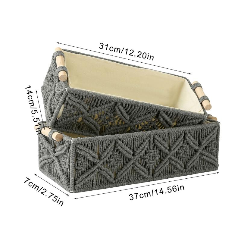 Multipurpose Sturdy Cotton Weave Storage Box Accessory for Tissues and Remote Controls Stylish Home Decoration