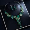 European & American Retro Floral Necklace and Earrings Set with Crystals, Autumn 2025 Collection