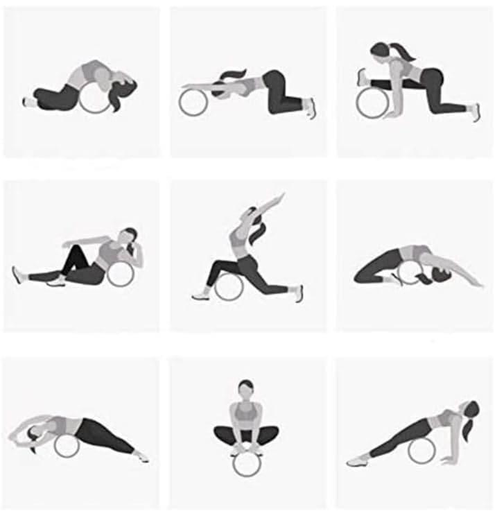 Chelien Yoga Wheel Foam Roller, 33cm x 13cm, Ring, Fitness, Flexibility (Floral Cork + Wood Grain Inner Wheel)