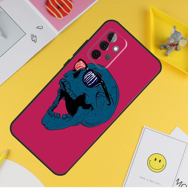 Rock and Roll Totenkopf Hülle Für Samsung Galaxy A53 A33 A23 A13 A06 A56 A16 A36 A55 A35 A17 A54 A34 A14 A52 A32 A15