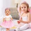 Set of 3 Birthday Doll Pink Clothing Accessories Including Skirt Romper Headband for 43cm / 17Inch Newborn Baby Doll (No Doll)