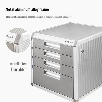 Desktop Multi-Layer Lockable Aluminum File Cabinet for Office Document Storage