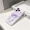 Delicate Lavender Gingham Bow Floral Toile Pattern Art Film Aesthetic Protective Shockproof Bumper Case Cover For iPhone 14 15 16 Pro Max Plus