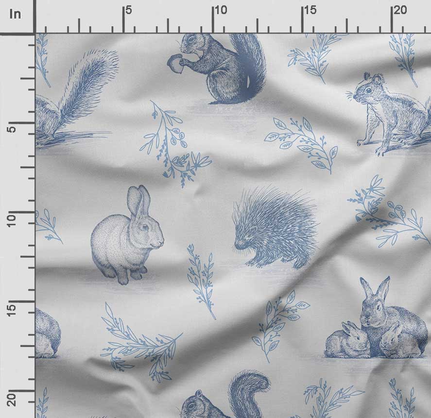 Soimoi Animals Print, Bavlna Cambric, Prošívací tkanina prodávaná The Yard 42 palců široká, bavlněná tkanina střední gramáže, Šicí potřeby,