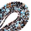 6/8/10mm Natural Stone Brown Blue Fire Agates Beads Round Loose Beads For Jewelry Making DIY Crafts Bracelet Necklace Supplies