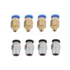 2*PTFE PTEE Tube  4*PC4 M6 Quick Fitting+4*PC4 M10 Straight Pneumatic Fitting Push