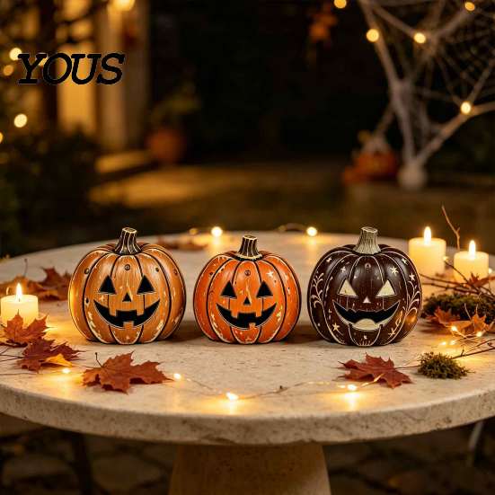 Multiuse Holiday Party Decorations 3/4Pcs Vintage Wooden Pumpkin Decor, Rustic Fall Tabletop Centerpiece, Farmhouse American Country Home Accents