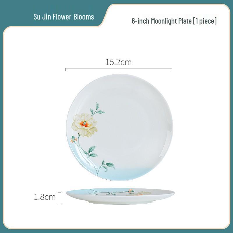 Tangshan Bone China New Chinese Style Tableware Set: Bowls and Plates Collection