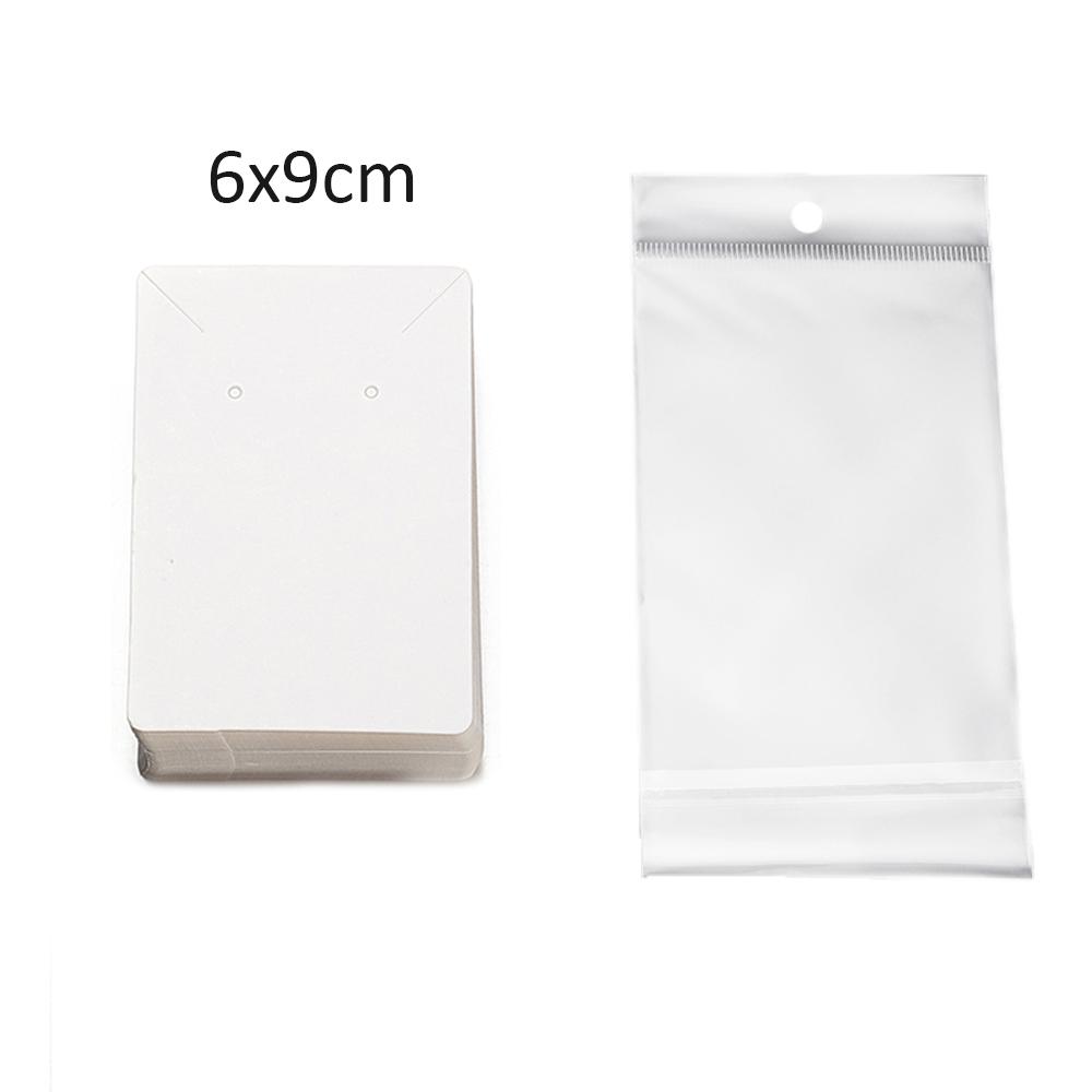 50 Jeux de Cartes pour Boucles d'Oreilles et 50 Pièces de Sacs Cartes d'Exposition pour Colliers Boucles d'Oreilles Sacs Auto-adhésifs Carte en Papier Kraft pour Emballage de Bijoux DIY