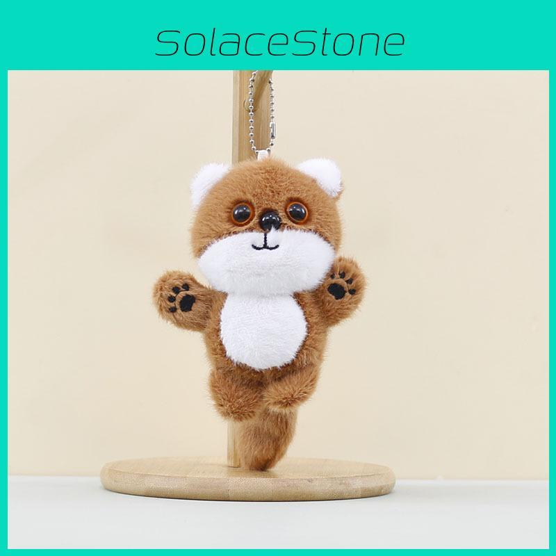 Fox Plush Keychain With Pp Cotton Filling Soft Short Fur For Kids Gift