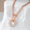 Luxury Full Shiny Natural Zircon Pendant Necklace For Women Unique Design  Rose Gold Color Bride Wedding Jewelry Gift