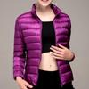 Female Ultra Lightweight Packable Puffer Coats Fashion Stand Collar Korean Slim Fit Women Office Lady Coat