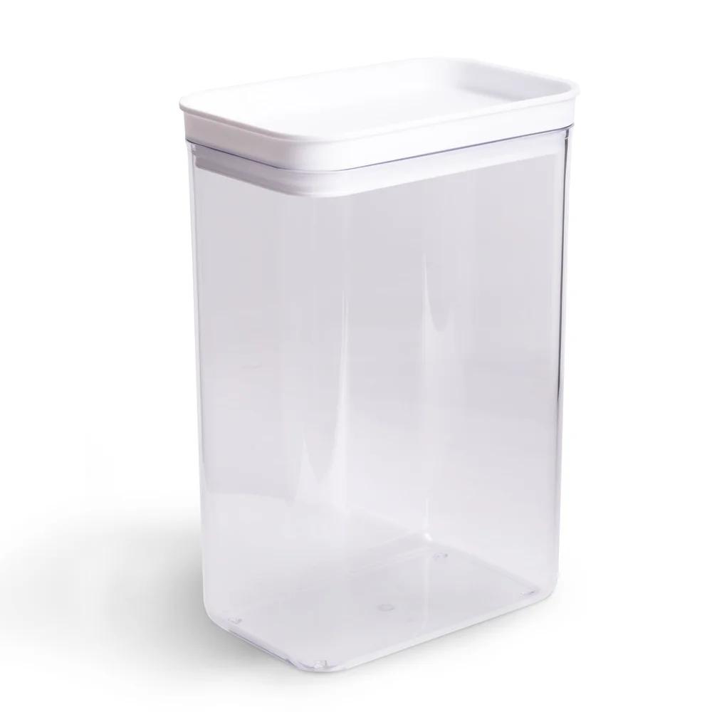 2 Pack Clear Food Storage Canister Stackable Airtight Plastic Kitchen Organization Container Ideal Food Snacks and Supplies