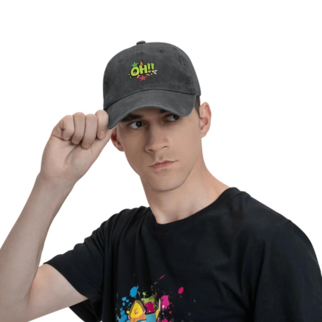 Comic Oh Baseball Caps for Men Women Adjustable Casual Unisex Trucker Hat for Outdoor Activities Fashion Hats