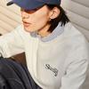 Skechers Simple College Style Knitted Embroidered Pullover Sweatshirt Comfortable Relaxed Unisex sweatshirt Cotton-Candy-White L324U107-0074