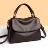 Soft Leather Large-capacity Shoulder Crossbody Bag, Simple and Elegant Mom Bag, Multi-compartment Practical Women's Bag