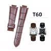 Pulseira de Couro Genuíno com Ponta Curva 24x14mm 1853 para Tissot T60 Pulseira L875/975K Relógio Masculino Feminino Fecho Borboleta Pulseira