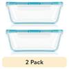 8 Cup Clear Glass Food Storage Containers Set of 2 Airtight Leak Proof BPA Free Fridge Freezer Microwave Dishwasher