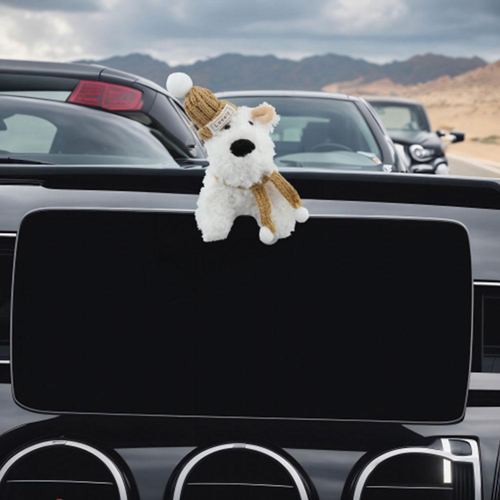 Puppy Plush doll Clutch Decor,Car Wiper Turn Signal Switch Decoration,kawaii Dog Car Wiper Doll Car Interior Accessories