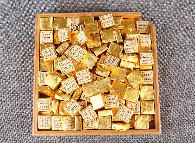 Exquisite 2003 Yunnan Pu-erh Gift Box with Ripe Small Gold Tea Bricks