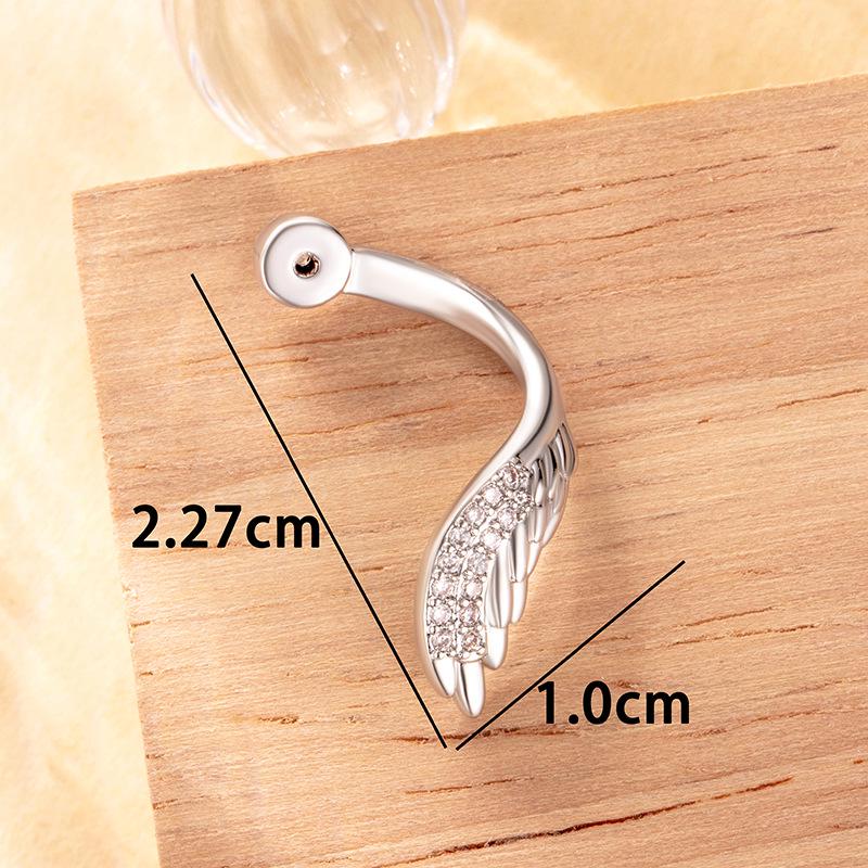 Henson Zircon Wing Korean High-End Handmade DIY Earrings (0.8/1.2 Mouth)