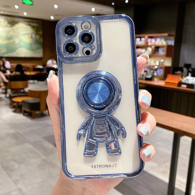 Módní pouzdro s prstenovým stojánkem Astronauti pro iPhone 13 11 12 14 Pro Max Xs Xr X 7 8 14 Plus Nárazuvzdorný TPU kryt se stojánkem