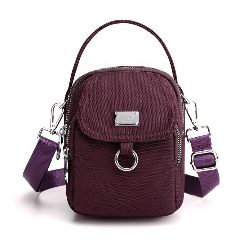 Damen Nylon Umhängetasche Crossbody Handtasche kleine Geldbörse Handtasche Reißverschluss Etui
