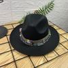 European and American new jazz hats men's and women's retro top hats woolen top hats ethnic style gentleman hats felt hats