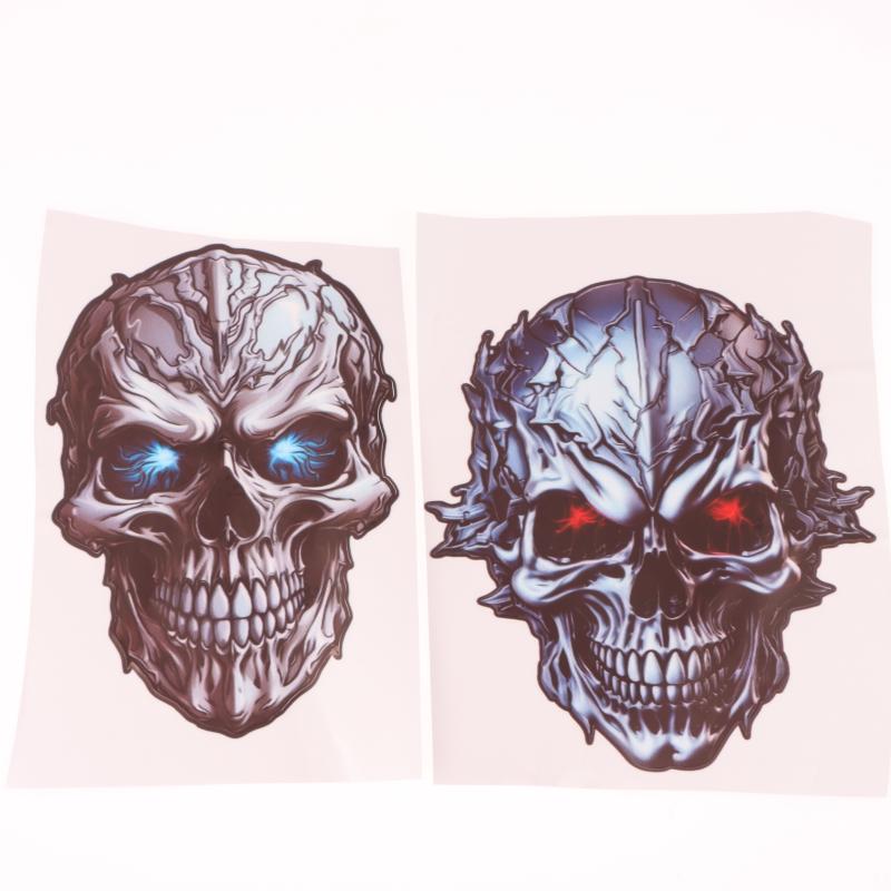 1 Piece Motorbike Fuel Tank Fairing Waterproof Sunscreen Skeleton Motocross Decoration Mechanical Skull Motorcycle Stickers