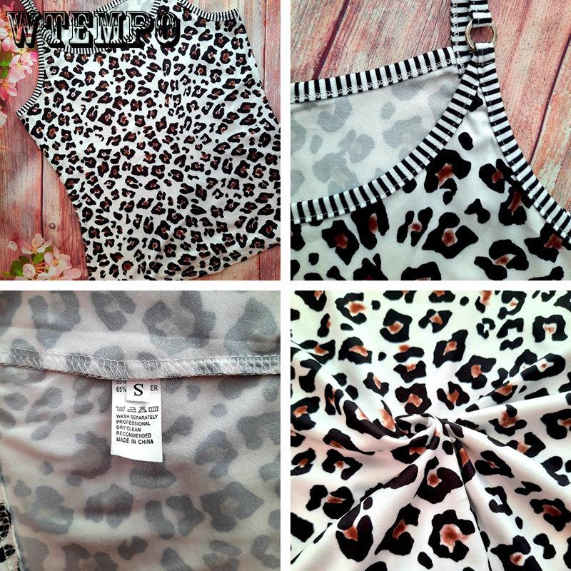 WTEMPO Sommer Casual Dame Leopardtrykk Camis Tanktopper Kvinnelig Elastisk Justerbar Spaghettistropp Ermeløse Vester
