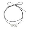 Delicate Love Necklace Adorned with Bowknot Simple Pendant Necklace Elegant Clavicular Chain Jewelry for Fashionistas